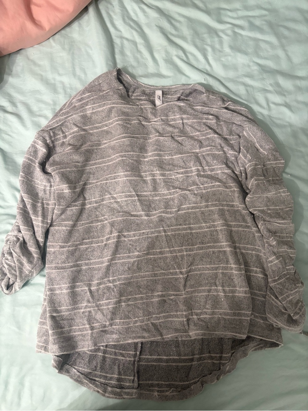 Light Gray Striped Women’s Long-Sleeve Shirt